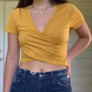 Gold Wrap Crop Top